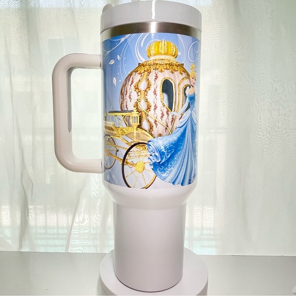Custom 40oz Tumbler Disney Princess Cinderella Brand new double wall stainless t - Picture 5 of 14